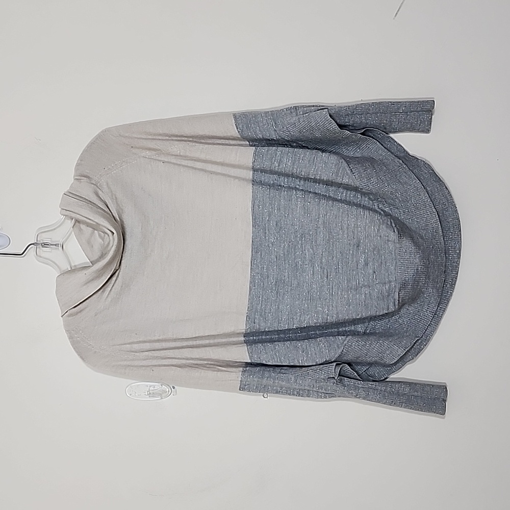Smartwool Nokoni Colorblock Sweter Poncho Grey Cream Size S/M